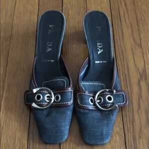 Prada Jean Heeled Mule